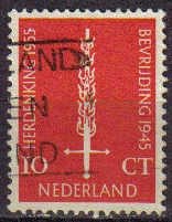 Holanda 1955 Scott 367 Sello Espada Flameante 10c usado Stamps Netherlands Holland Hollande Olanda 